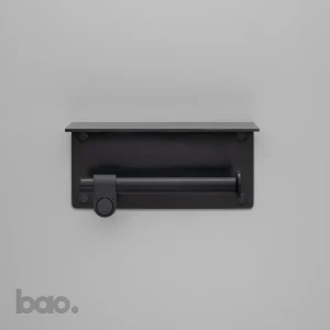 מתקן לנייר טואלט TOILET ROLL HOLDER / WITH SHELF / CAST / WELDERS BLACK בסטר ופאנצ׳ באסטר ופאנץ Buster + Punch באו ביי דילן bao by Dylan