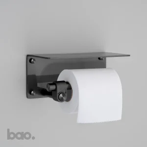 מתקן לנייר טואלט TOILET ROLL HOLDER / WITH SHELF / CAST / WELDERS BLACK בסטר ופאנצ׳ באסטר ופאנץ Buster + Punch באו ביי דילן bao by Dylan