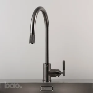 ברז נשלף למטבח גן מטאל KITCHEN TAP / PULL-OUT MIXER / LINEAR / GUN METAL בסטר ופאנצ׳ באסטר ופאנץ Buster + Punch באו ביי דילן bao by Dylan