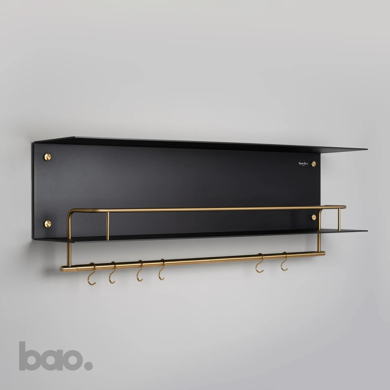 מדף תלייה SHELF / HANGER / BLACK / BRASS בסטר ופאנצ׳ באסטר ופאנץ Buster + Punch באו ביי דילן bao by Dylan